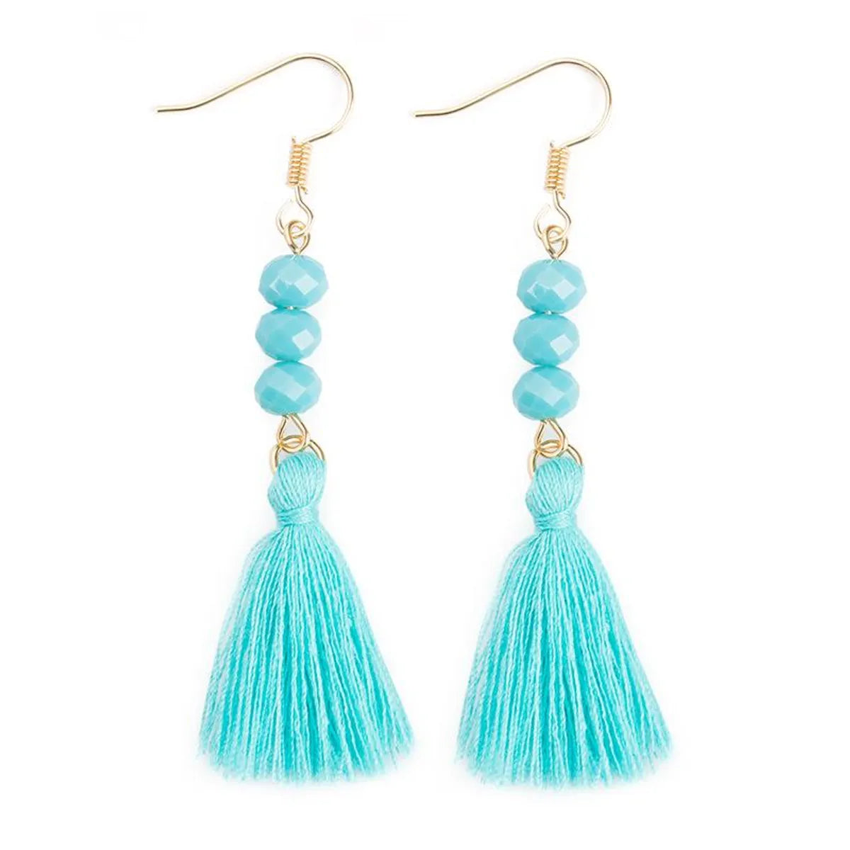 New Beaded Tassel Earrings Multicolor Nhdp145218