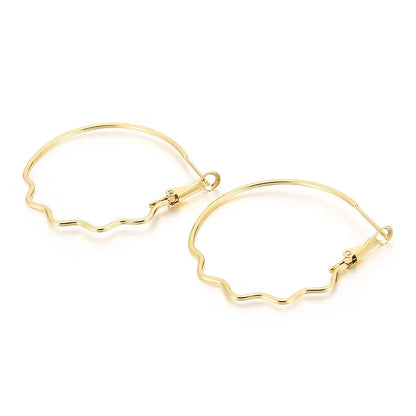 Korean Style Geometric Titanium Steel 18K Gold Plated Earrings