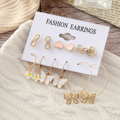 Vintage Style Letter Alloy Earrings