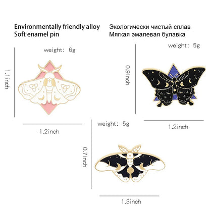 New Butterfly Series Drip Brooch Butterfly Wings Different Shapes Badges 12pcs Set