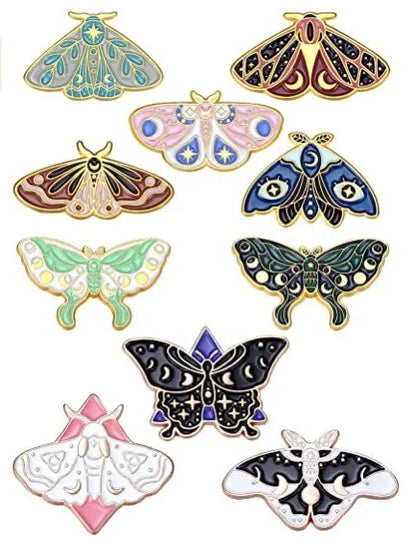 New Butterfly Series Drip Brooch Butterfly Wings Different Shapes Badges 12pcs Set