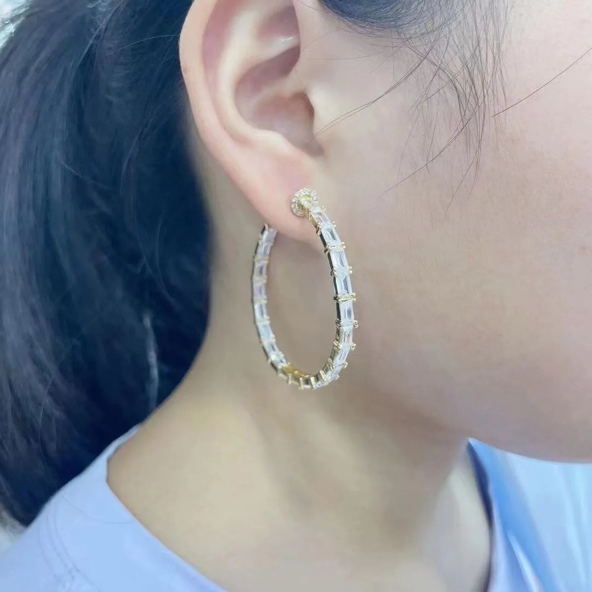 New C-shaped Big Circle Earrings Simple Circle Earrings Female