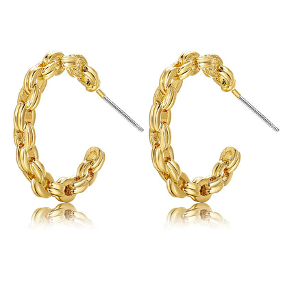 Ins Style C Shape Plating Metal No Inlaid Earrings