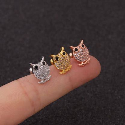 Ear Cartilage Rings & Studs Ethnic Style Cartoon Character 316 Stainless Steel  Copper Zircon