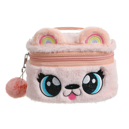 New Cartoon Plush Children'S Cute Storage  Embroidered Cosmetic Bag 17.9*12.8*12cm