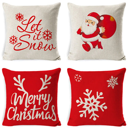 New  Christmas Pillow Case Linen Peach Leather Sofa Waist Pillow Cushion Cover Set Pillow Case Wholesale