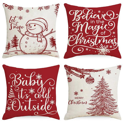 New  Christmas Pillow Case Linen Peach Leather Sofa Waist Pillow Cushion Cover Set Pillow Case Wholesale