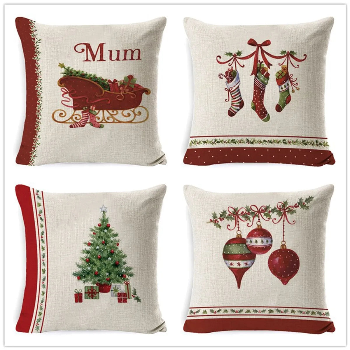 New  Christmas Pillow Case Linen Peach Leather Sofa Waist Pillow Cushion Cover Set Pillow Case Wholesale