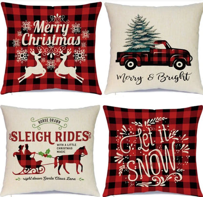 New  Christmas Pillow Case Linen Peach Leather Sofa Waist Pillow Cushion Cover Set Pillow Case Wholesale