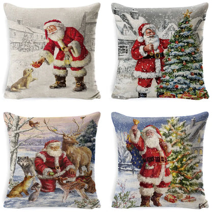 New  Christmas Pillow Case Linen Peach Leather Sofa Waist Pillow Cushion Cover Set Pillow Case Wholesale