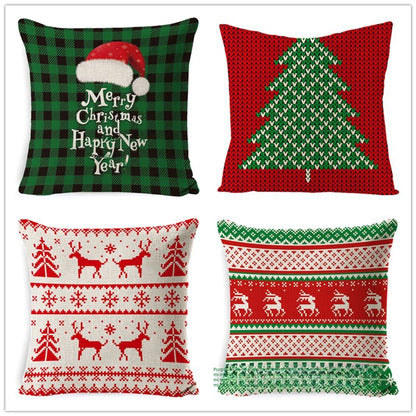 New  Christmas Pillow Case Linen Peach Leather Sofa Waist Pillow Cushion Cover Set Pillow Case Wholesale