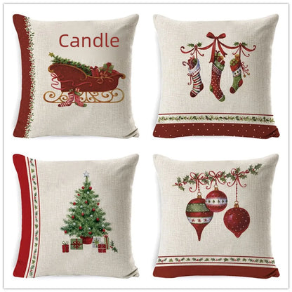 New  Christmas Pillow Case Linen Peach Leather Sofa Waist Pillow Cushion Cover Set Pillow Case Wholesale