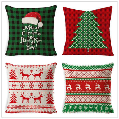 New  Christmas Pillow Case Linen Peach Leather Sofa Waist Pillow Cushion Cover Set Pillow Case Wholesale