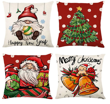 New  Christmas Pillow Case Linen Peach Leather Sofa Waist Pillow Cushion Cover Set Pillow Case Wholesale