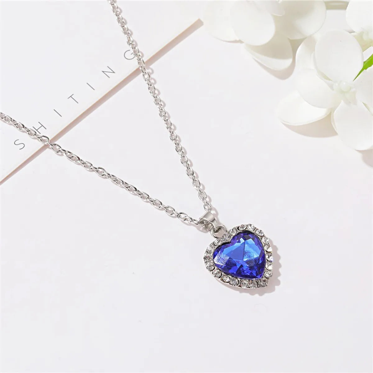 New Classic Ocean Heart  Titanic Crystal Gem Love-shaped Necklace Clavicle Chain