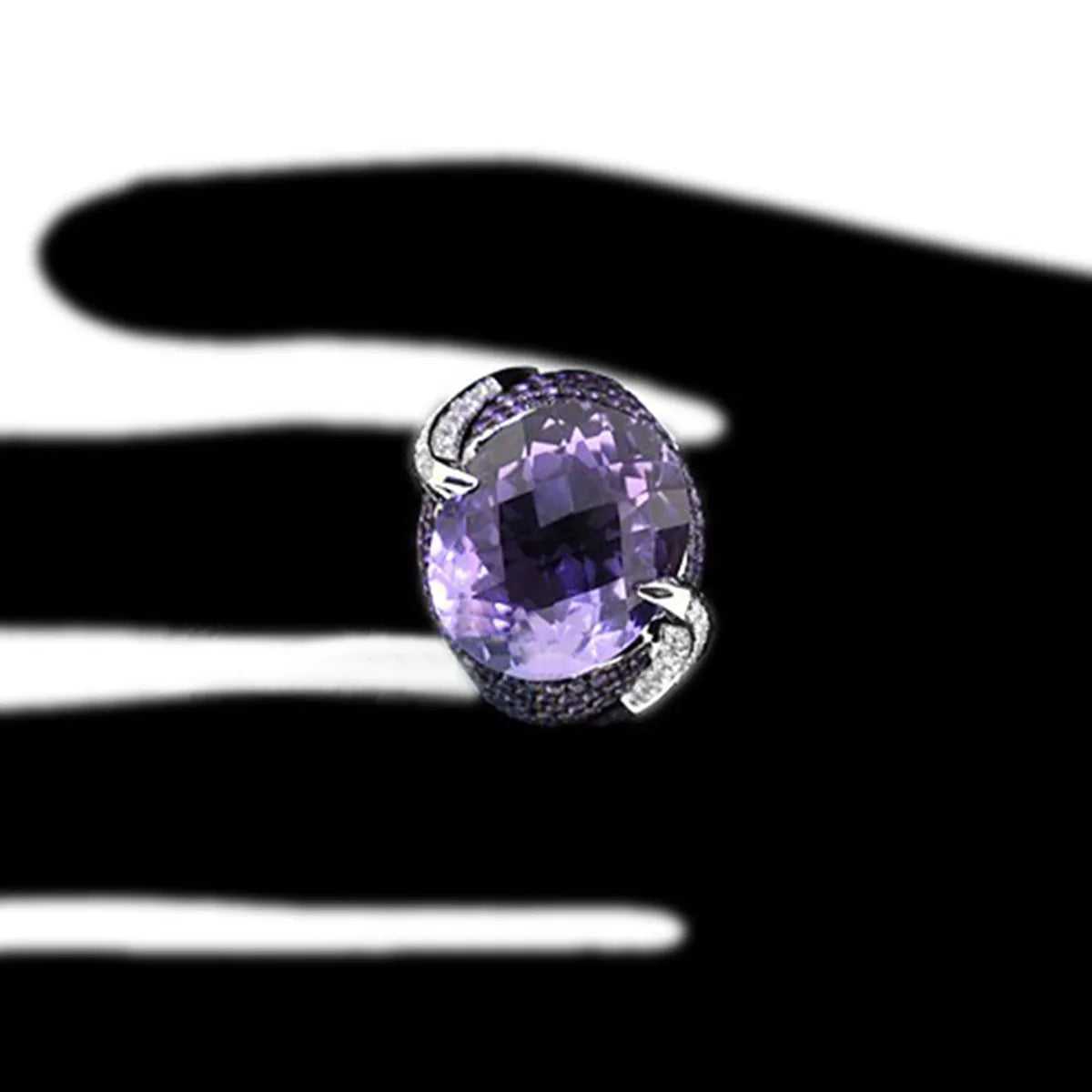 New Classic Versatile Purple Zircon Ladies Copper Ring Jewelry Wholesale