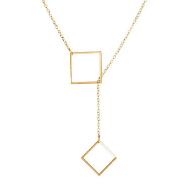 New Clavicle Chain Creative Retro Simple Geometric Square Pendant Necklace Temperament Sweater Chain Women