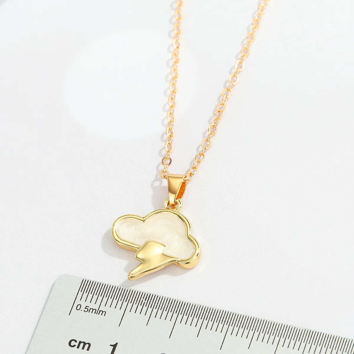 Europe And America Cross Border New Accessories Personalized Cloud Lightning Necklace Creative Solid Irregular Pendants Clavicle Chain