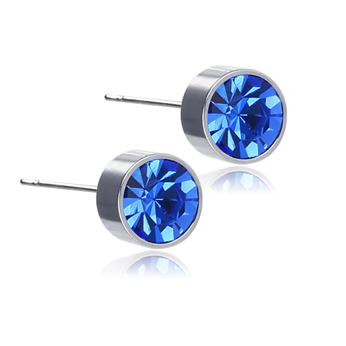 New Color Diamond Titanium Steel Magnetic Stud Earrings