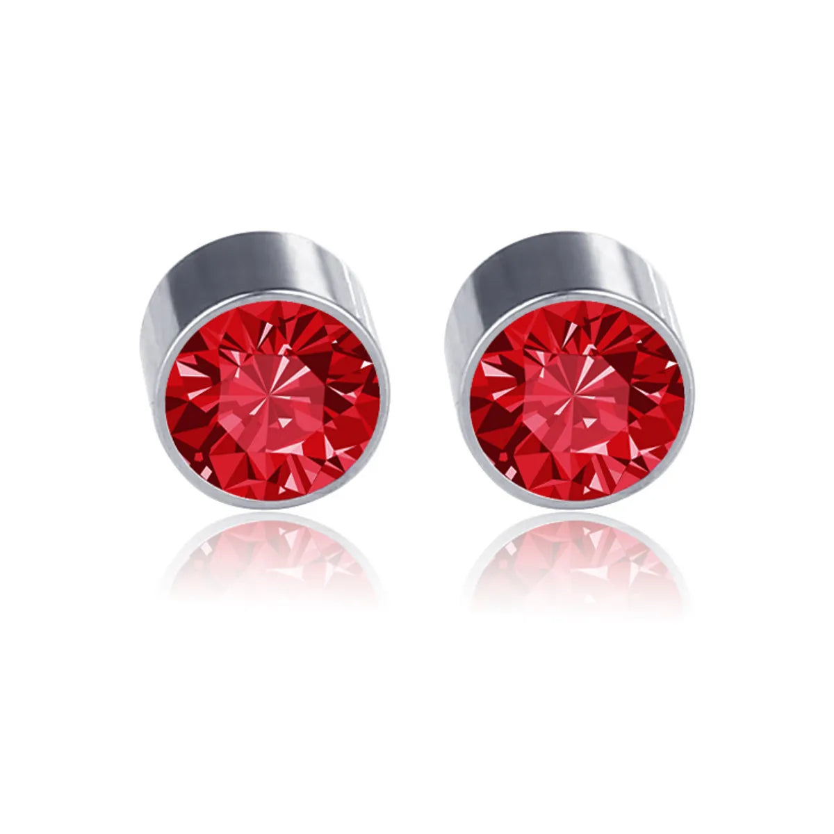 New Color Diamond Titanium Steel Magnetic Stud Earrings