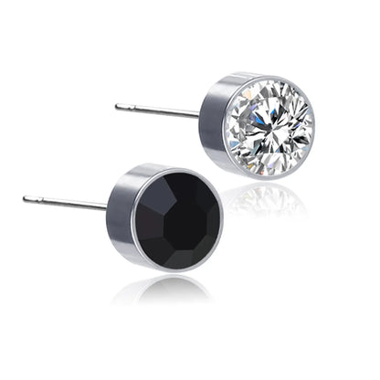 New Color Diamond Titanium Steel Magnetic Stud Earrings