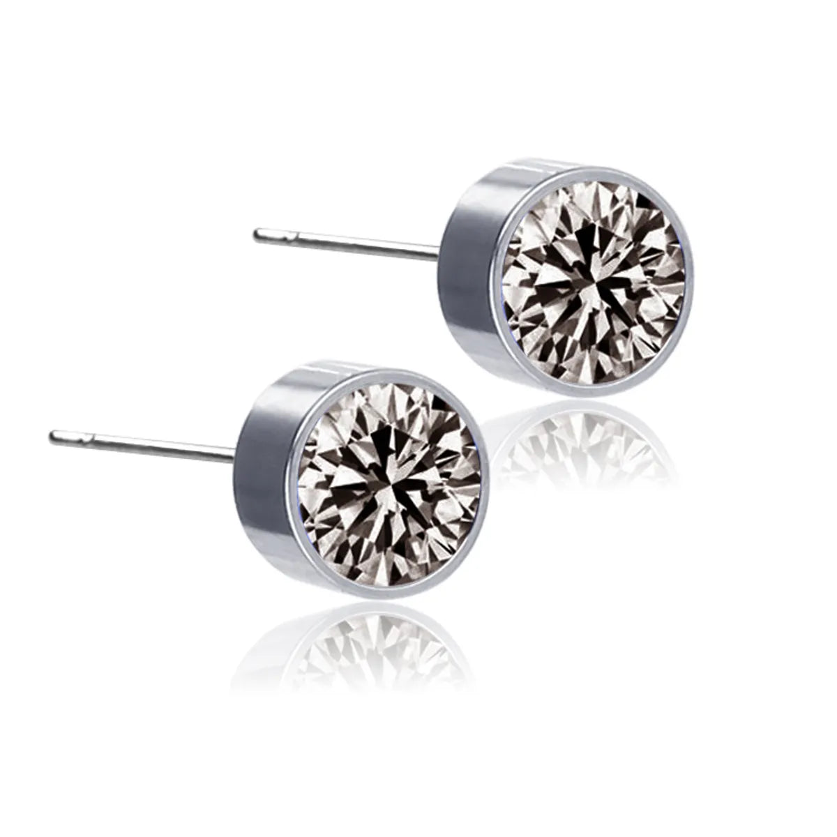 New Color Diamond Titanium Steel Magnetic Stud Earrings