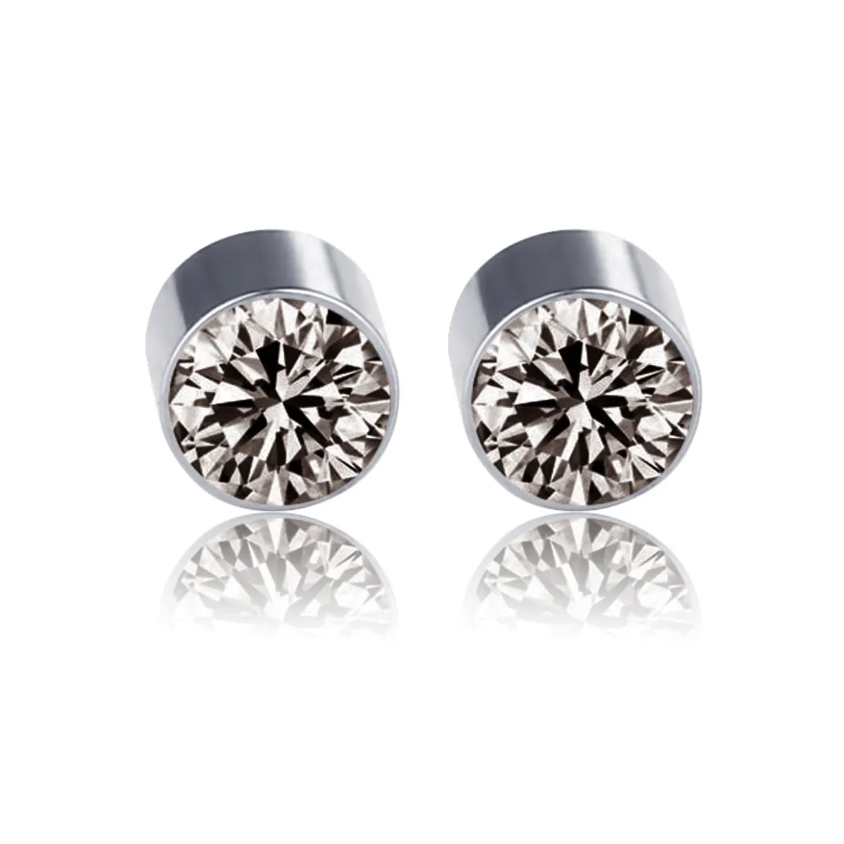 New Color Diamond Titanium Steel Magnetic Stud Earrings