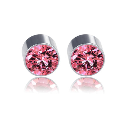 New Color Diamond Titanium Steel Magnetic Stud Earrings