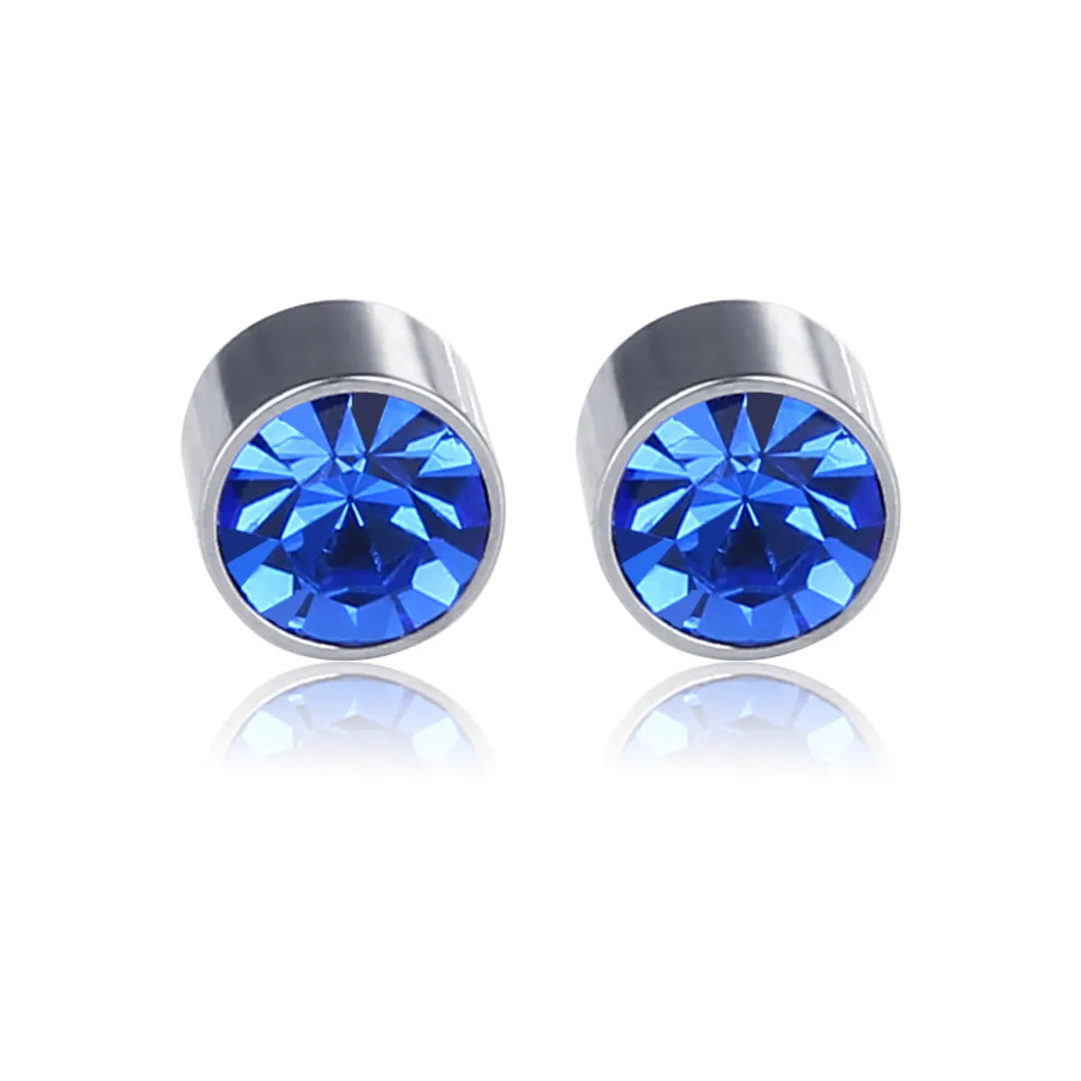 New Color Diamond Titanium Steel Magnetic Stud Earrings