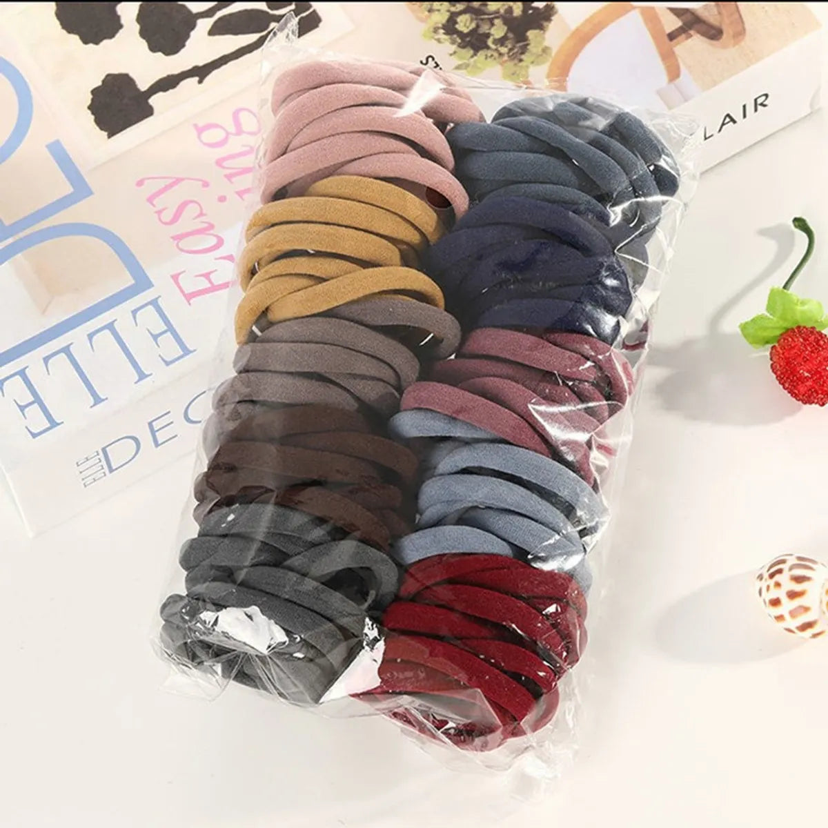 New Color Matching Towel Ring Seamless Color Rubber Band Hair Ring Hair Rope Korean Version Of 50 A Pack