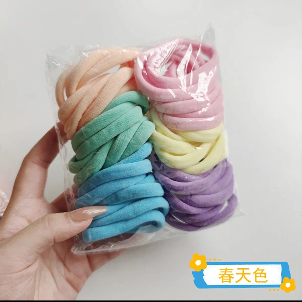 New Color Matching Towel Ring Seamless Color Rubber Band Hair Ring Hair Rope Korean Version Of 50 A Pack