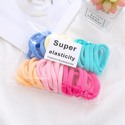 New Color Matching Towel Ring Seamless Color Rubber Band Hair Ring Hair Rope Korean Version Of 50 A Pack