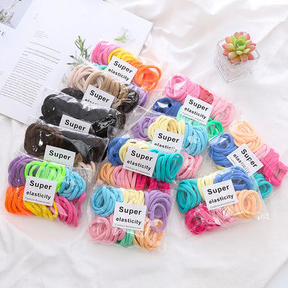 New Color Matching Towel Ring Seamless Color Rubber Band Hair Ring Hair Rope Korean Version Of 50 A Pack