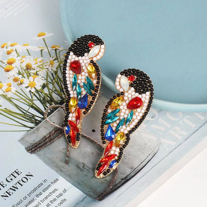 New Color Rhinestone Bird Earrings