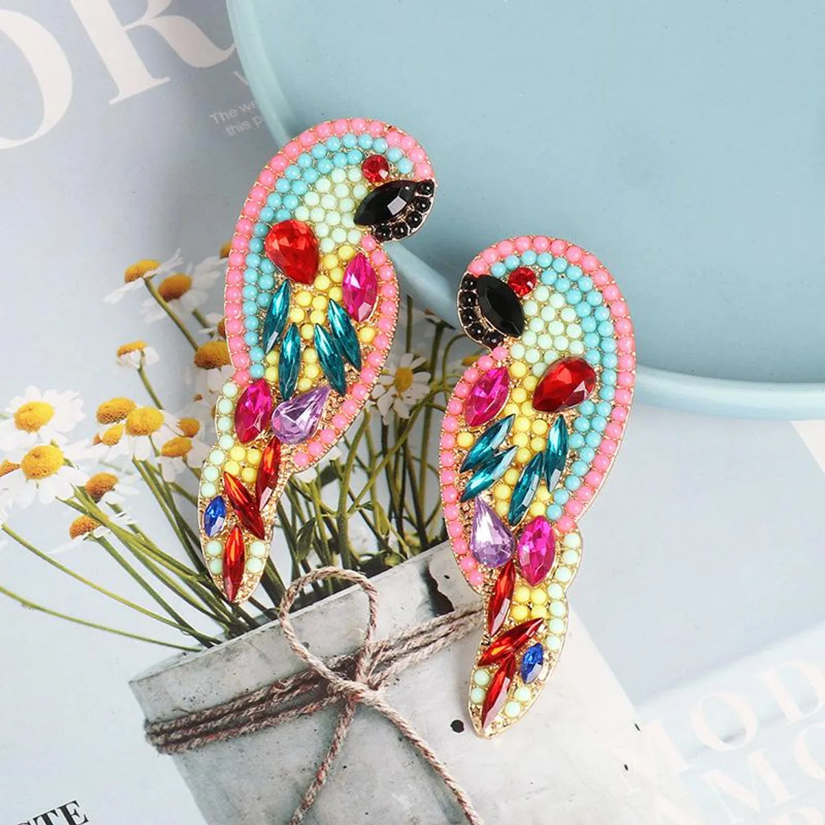 New Color Rhinestone Bird Earrings