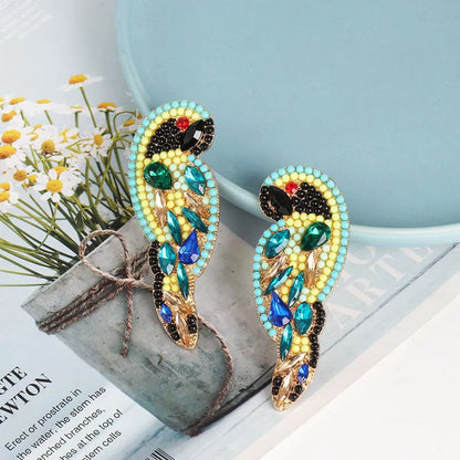 New Color Rhinestone Bird Earrings