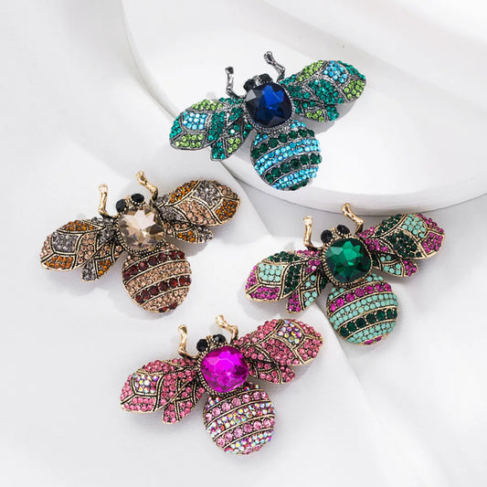 Fashion Insect Alloy Diamond Artificial Gemstones Women'S Brooches