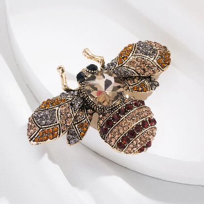 Fashion Insect Alloy Diamond Artificial Gemstones Women'S Brooches