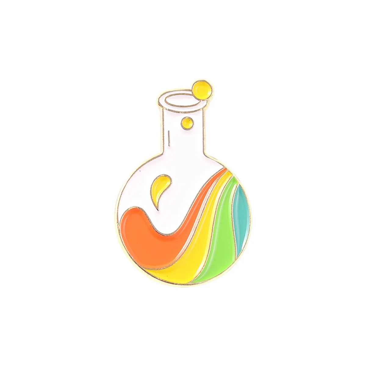 New Creative Cartoon Chemical Equipment Love Rainbow Test Tube Bottle Series Shape Dripping Brooch Bag Badge