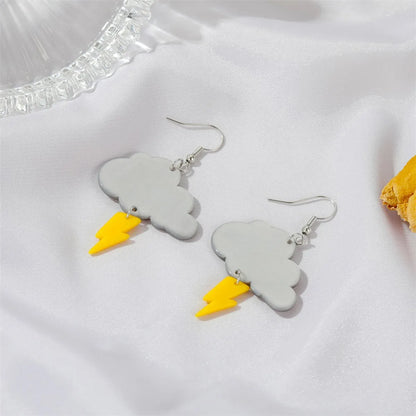 New Creative Cartoon Diy Dark Clouds Lightning Earrings Wholesale Gooddiy