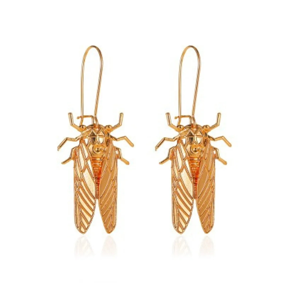 New Creative Insect Golden Cicada Long Earrings Wholesale Gooddiy