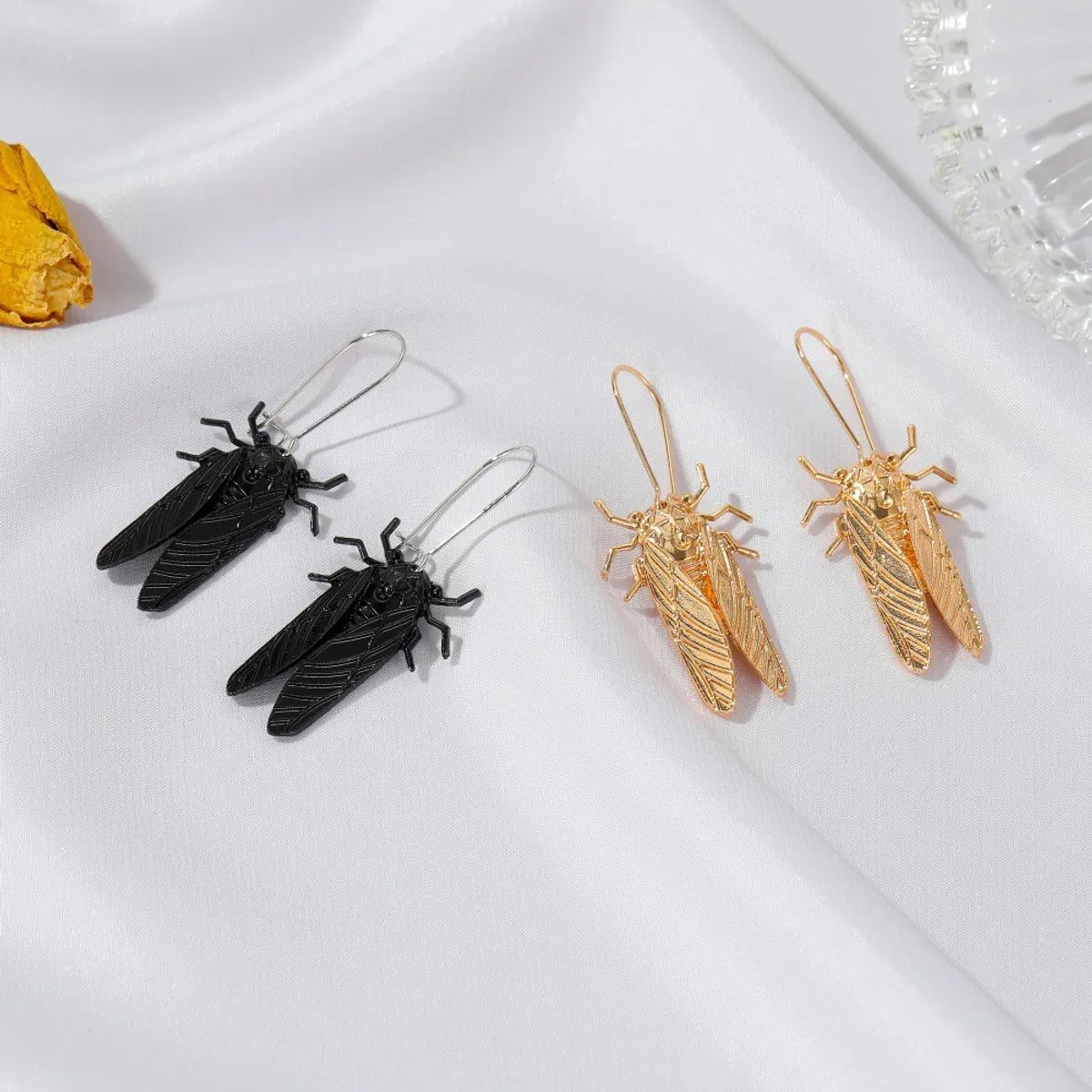 New Creative Insect Golden Cicada Long Earrings Wholesale Gooddiy