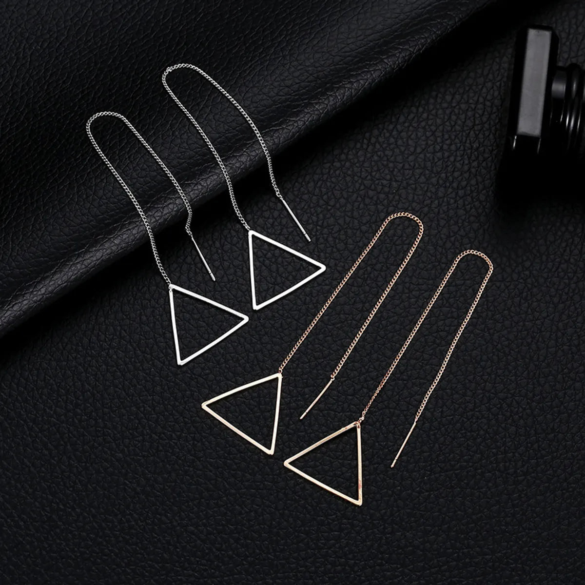 New Creative Korean Tassel Geometric Long Triangle Earrings