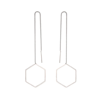 New Creative Korean Tassel Geometric Long Triangle Earrings