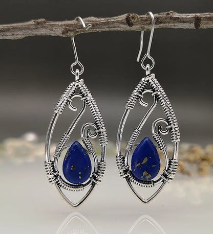 New Creative Lapis Lazuli Earrings Retro Winding Turquoise Earrings