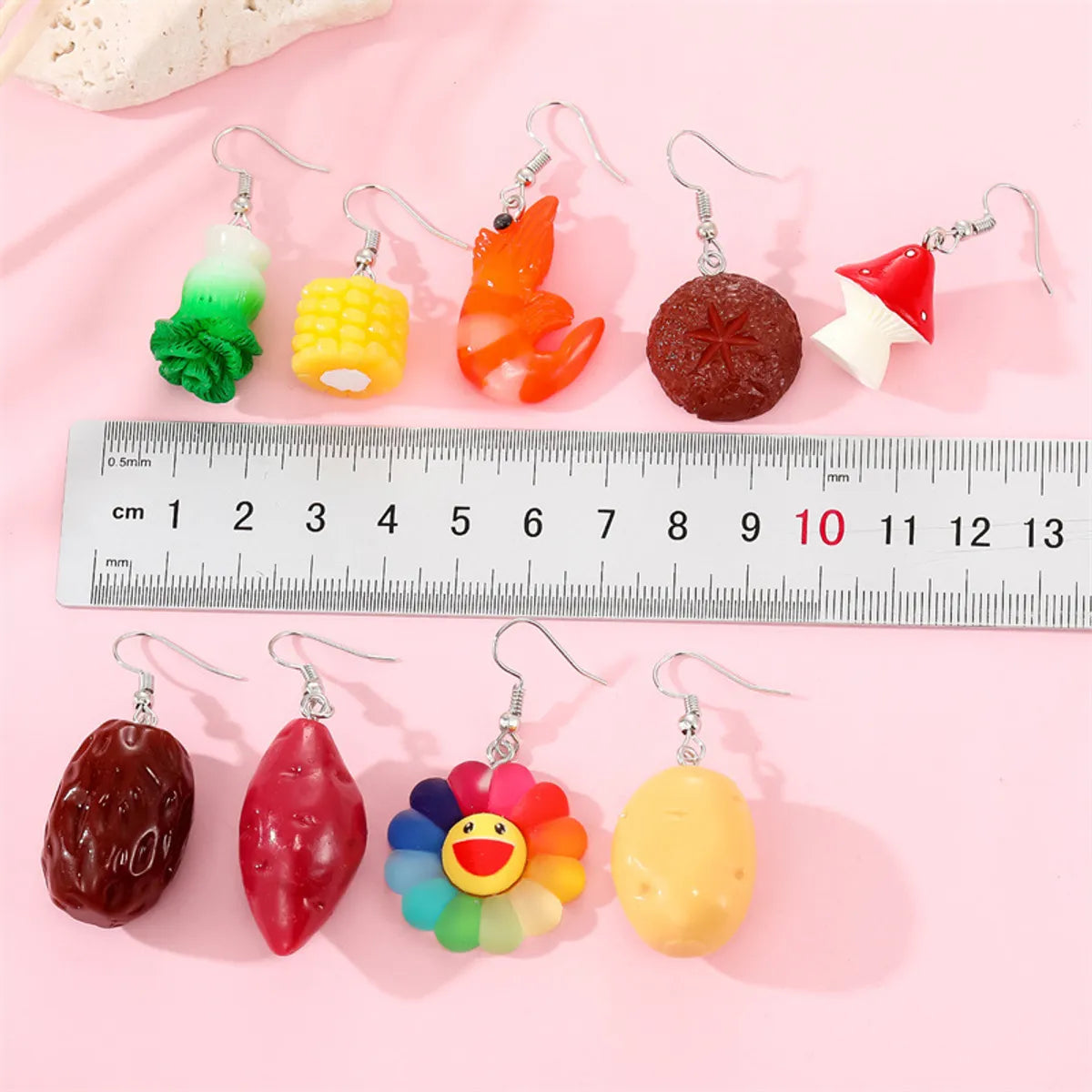 New Creative Resin Vegetable Food Potato Corn Sunflower Earrings Ear Hook