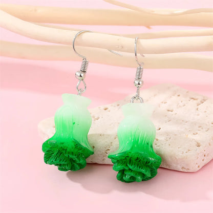 New Creative Resin Vegetable Food Potato Corn Sunflower Earrings Ear Hook