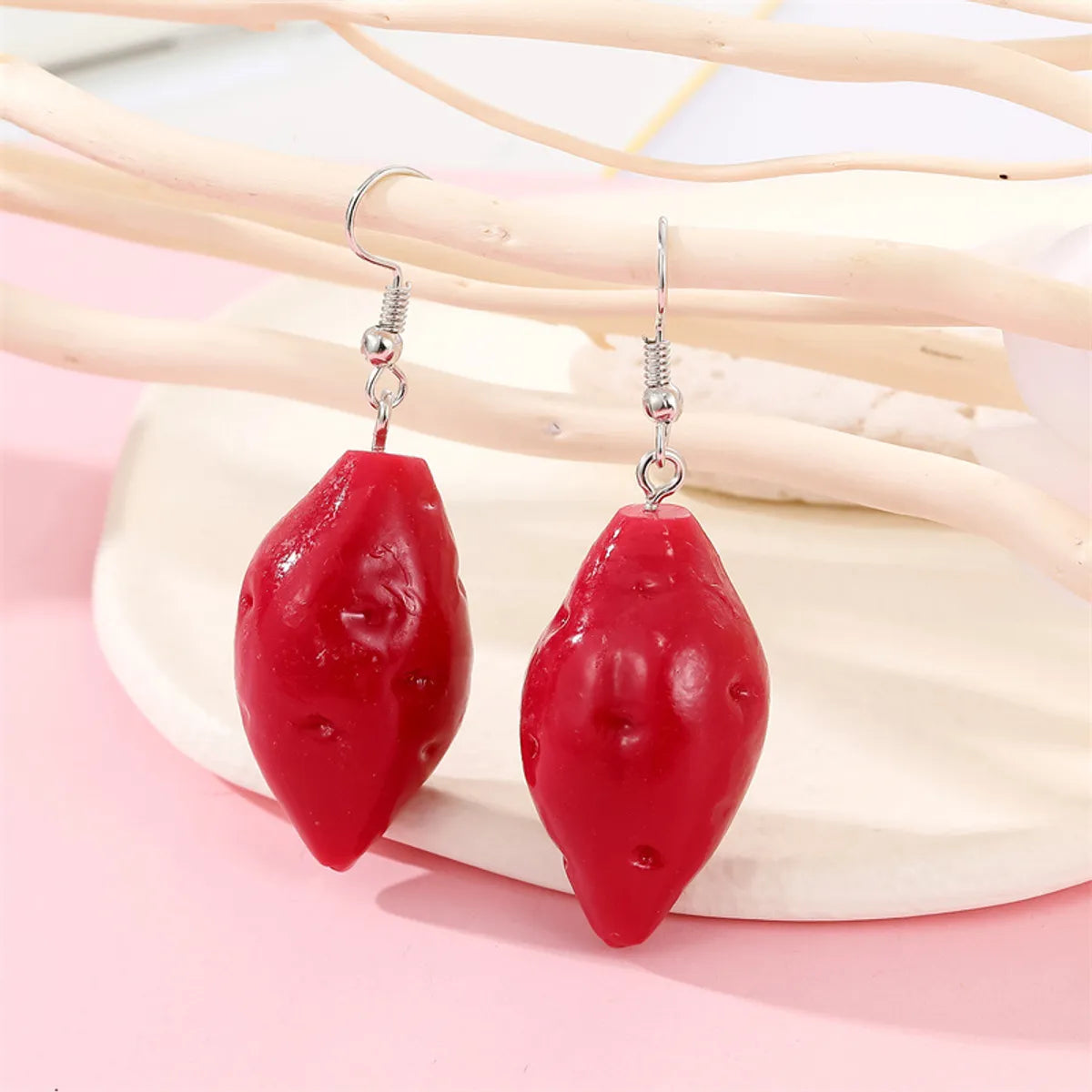 New Creative Resin Vegetable Food Potato Corn Sunflower Earrings Ear Hook