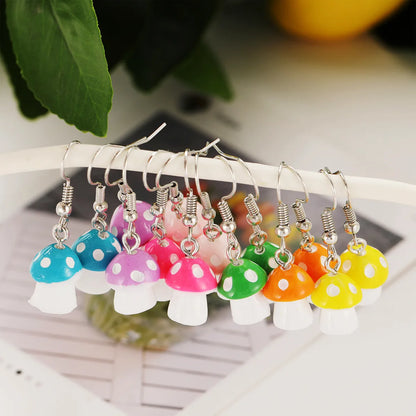 New Creative Simple Fashion Style  Pastoral Mushroom Earrings