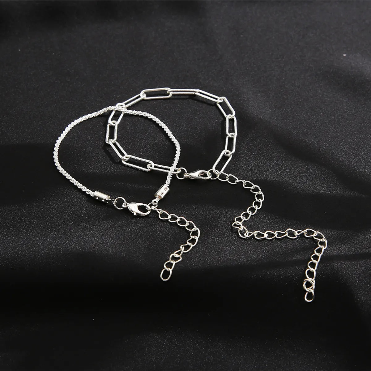 New Creative Simple Jewelry Sparkling Alloy Bracelets 2-piece Set